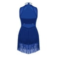 thumbnail image 2 of iiniim Girls Kids Shinny Rhinestone Tassel Jazz Latin Dancewear Lyrical Dress Age 6-16 Royal Blue 10, 2 of 7