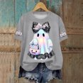 thumbnail image 5 of CFXNMZGR Womens Work Shirts Halloween Shirts for Women Halloween Teacher Shirts Ghost Shirt Fall Retro Vintage Oversized T-Shirt (Grey,S), 5 of 5