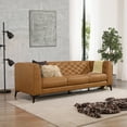 thumbnail image 3 of Omax Decor Havana 90" Mid Century Modern Tufted Genuine Leather Sofa in Tan, 3 of 8