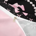 thumbnail image 4 of meiyoeat Pink Coquette Bowtie Bedding For Girls,Kids Personalized Letter S Print Duvet Cover Full,Pink Reversible,3pcs(No Comforter), 4 of 6