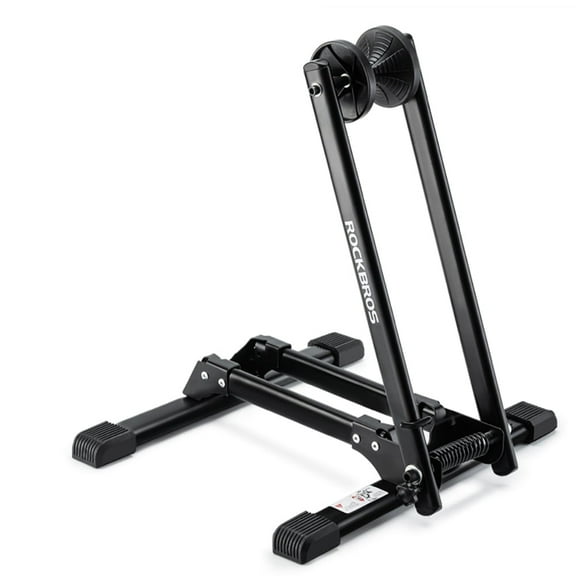 ROCKBROS Bike Stand Floor Parking Storage Stand Bike Holder Foldable Carbon Steel Solid for 20”-29” Mountain/Road Bicycle Indoor Outdoor Garage Storage