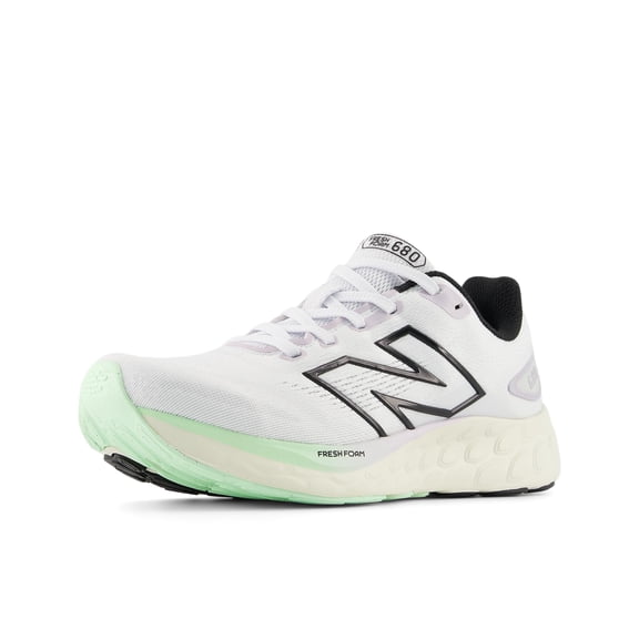New Balance Women's Fresh Foam 680 V8 Running Shoe, White/Grey Matter/Taro, 6.5 W