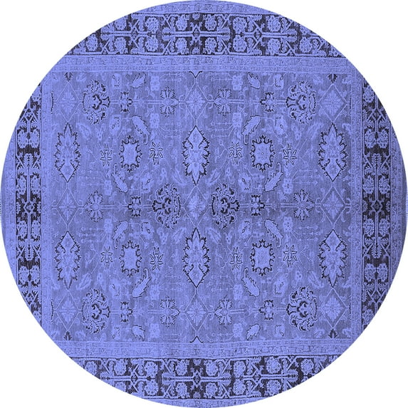 Ahgly Company Indoor Round Oriental Blue Industrial Area Rugs, 6' Round