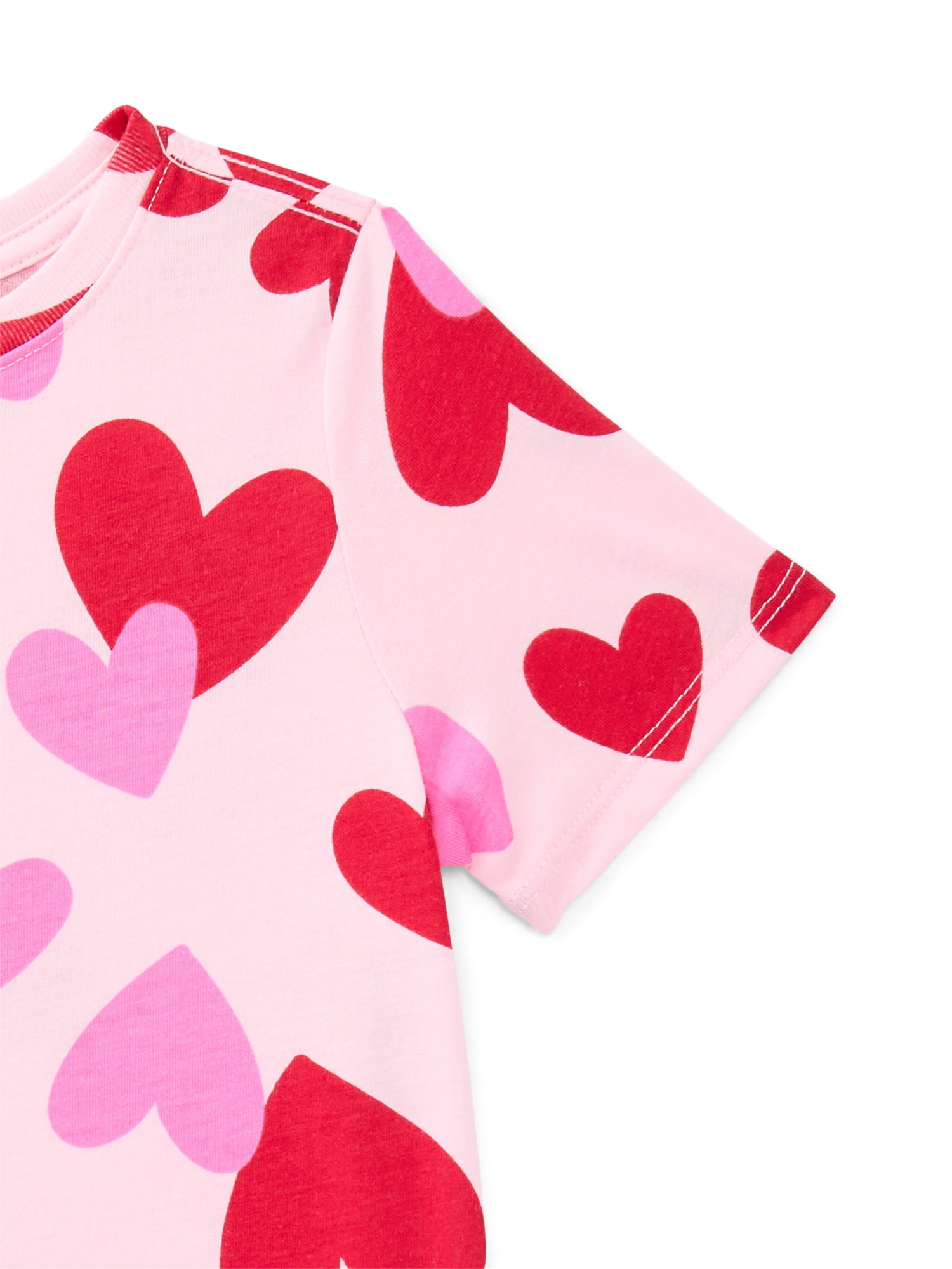Way To Celebrate Toddler Girl Valentine's Day Short Sleeve T-Shirt, Sizes 12M-5T