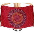 thumbnail image 4 of HAPPY BAY Men's Standard Casual Sarong Long Pareo Beach Wrap One Size Red, Mandala Summer Vacation Aloha, 4 of 6