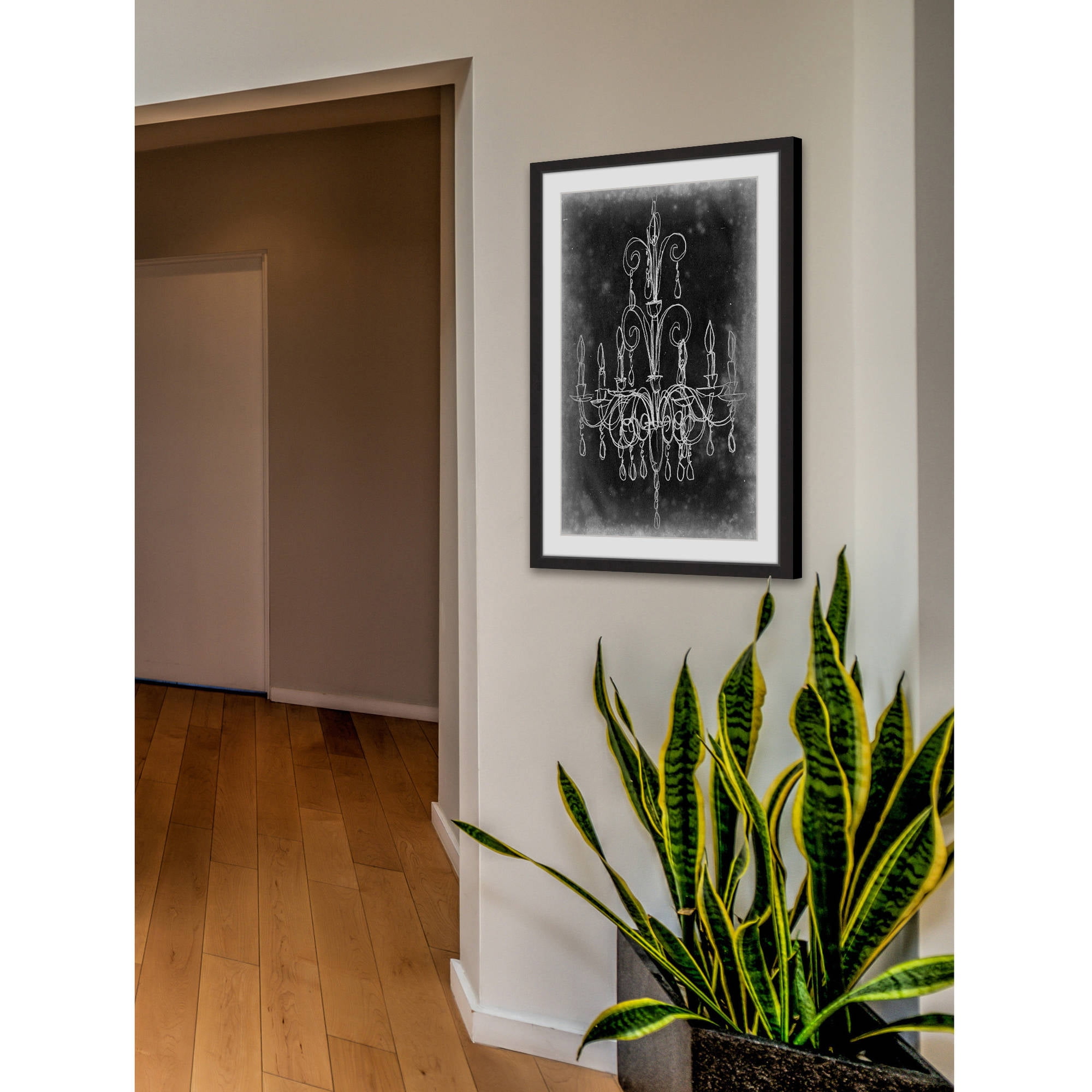 Marmont Hill "Chalkboard Chandelier II" Framed Painting Print