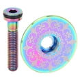 thumbnail image 1 of Bike Headset Top Cover, 28.6mm Bike Headset Stem Top Cap Unique Half Perforated Design Bike Front Fork Stem Top Cap for Mountain Road Bike Totem Pattern, 1 of 7