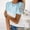 Blue, variant on Blouses for Women Fashion 2023 Valentine's Day Gift Women Ladies Stripe Short Sleeve O-neck Pullover Lace Tops Shirts Blouse Black