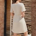 thumbnail image 4 of CIENVNSTG Women's Fashion Dress Short Sleeved Classic Vogue Summer Dress Flowy Versatile Beach Dress, 4 of 4