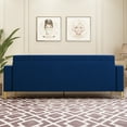 thumbnail image 3 of Modern Velvet Upholstered Sofa Couch with Pillows Removable Cushions and Gold Metal Legs for Living Room Office Apartment, 3 of 10