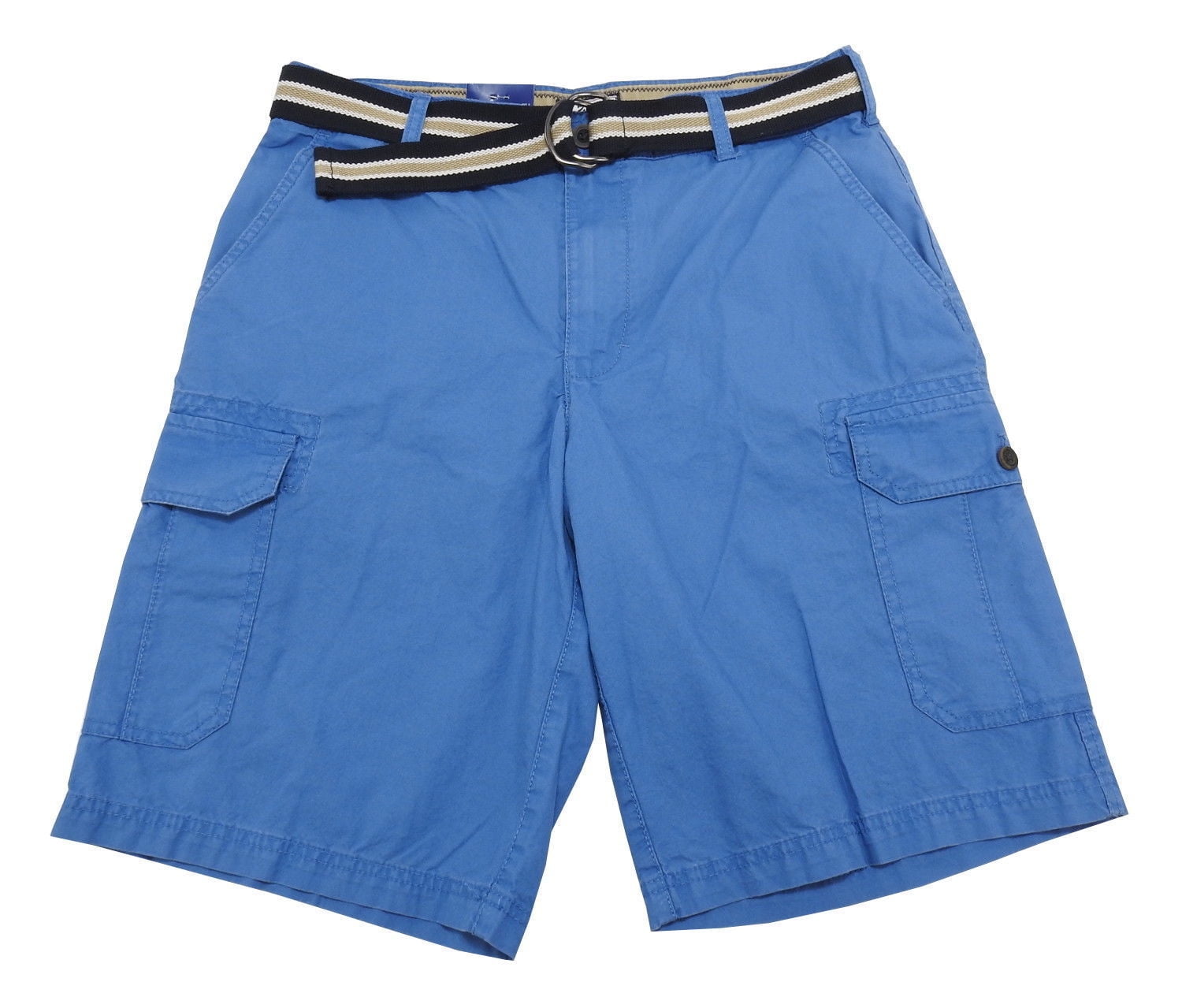 IZOD Saltwater Mens Size 32 Flat Front Belted Cargo Shorts, Federal ...