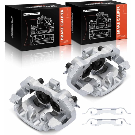 A-Premium Disc Brake Caliper Assembly with Bracket Compatible with Mercedes-Benz GLE300d 2016, GLE350 2016-2018, GLE400 2016-2018, GL350 2013, ML250 2015, ML350 2012-2015, ML400 2015 - Front, 2Pcs