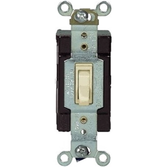 Eaton Cooper 1242-7V-SPL1 Spec Grade Toggle Switch, 4-Way, Grounding, 15A, 120/277V, Ivory