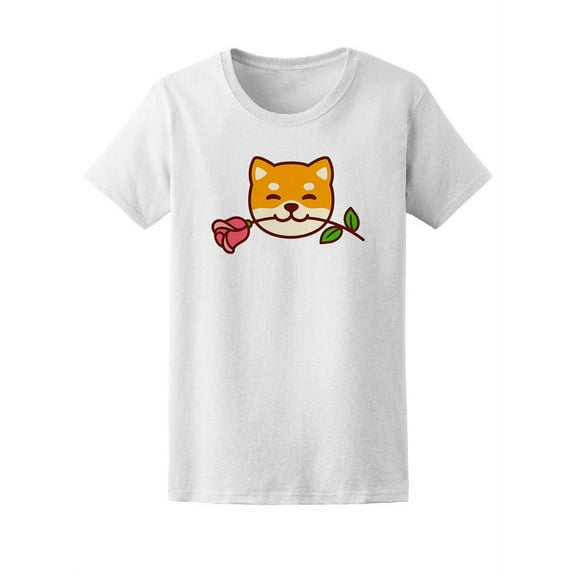 Cute & Lovely Shiba Inu Dog T-Shirt Women -Image by Shutterstock, Female Large