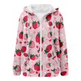thumbnail image 4 of Womens Hoodies Loose Fit Thickened Stylish Print Zipper Pocket Hooded Long Sleeve Jacket for Casual Wear Women's Sweatshirts Pink L, 4 of 5
