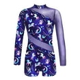 thumbnail image 2 of Alvivi Kids Girls Dance Gymnastics Jumpsuit Mock Neck Long Sleeves Mesh Patchwork Bodysuit 6-16, 2 of 4