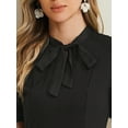 thumbnail image 5 of DARING DIVA Women's Bow Tie Keyhole Neck Puff Sleeve Elegant Dress XL Black, 5 of 6