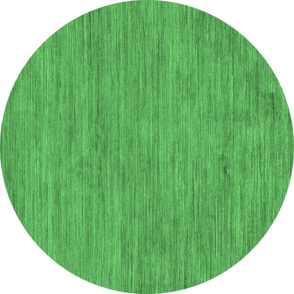Ahgly Company Indoor Round Abstract Emerald Green Modern Area Rugs, 5' Round