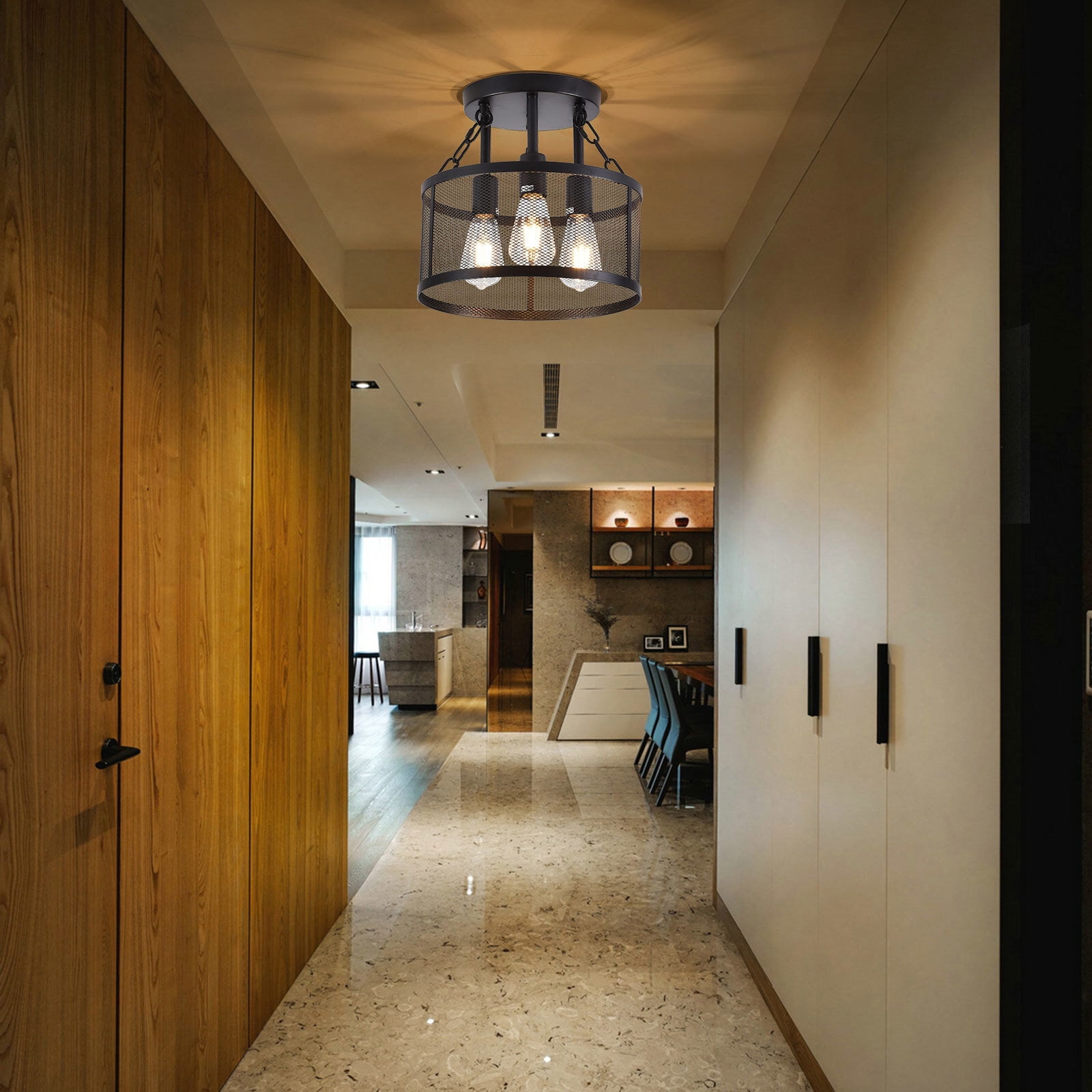 Modern Black Ceiling Mount Light Fixture Ceiling Light for Hallway Bedroom Kitchen Ceiling Light Fixture