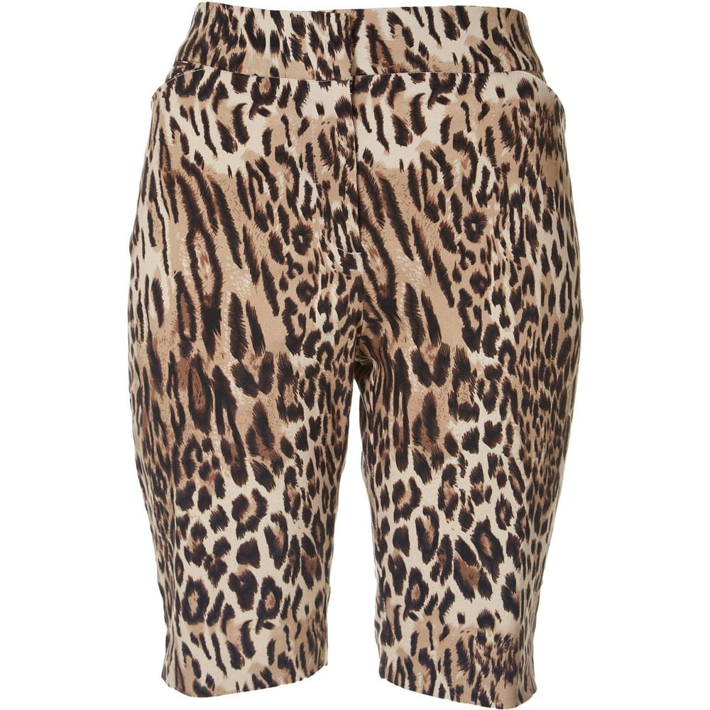 Attyre New York - ATTYRE Womens Leopard Print Bermuda Shorts 6 Leopard ...