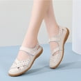 thumbnail image 2 of Women's Summer Casual Closed Toe Leather Sandals,Comfortable Soft Sole Ankle Strap Mary Jane Orthopedic Beach Shoes,37, 2 of 4