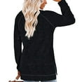 thumbnail image 4 of Virmaxy Womens Versatile Tunic Blouse Fashion Cotton Mid-Length Tops Round Neck Pullover Shirt Long Sleeve Side Split T-shirt Black M, 4 of 4