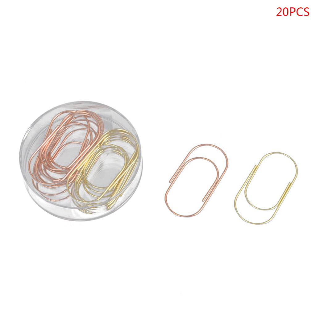 20X Metal Paper Clips Bookmark Office School Stationery Clip 