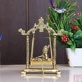 thumbnail image 2 of Swadeshi Desire Metal Krishna Idol On Jhula Swing Jhula Laddu Gopal on Jhulla Palana and Duck Pair Love Bird with KumKum Box for Home and Office Temple Pooja Item Decorative Showpieces, 2 of 4
