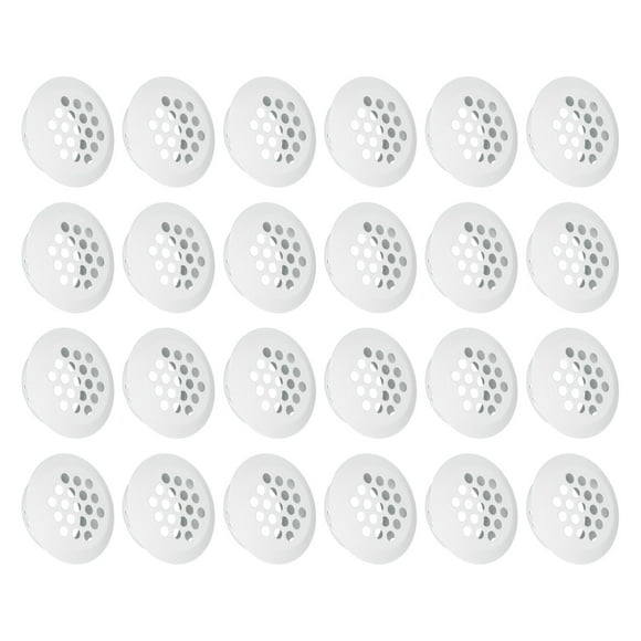 Cubierta de ventilación circular de 24 piezas, ventilación de sofit de acero inoxidable de 25 mm/1", cubierta de ventilación blanca