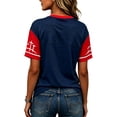 thumbnail image 4 of Usa Soccer Jersey for Women Color Block V Neck Raglan Soccer Shirt Short Sleeve Summer Graphic Tees, Navy M, 4 of 4