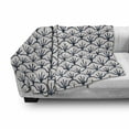 thumbnail image 3 of Geometric Soft Flannel Fleece Throw Blanket, Abstract Monochrome Cloud Motif Pattern Japanese Civilization Influences, Cozy Plush for Indoor and Outdoor Use, 70" x 90", Dark Blue Cream, by Ambesonne, 3 of 6