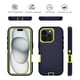 thumbnail image 2 of Armadura a prueba de golpes Defender funda de teléfono para iphone 11 12 13 14 15 Pro Max X XS XR XSMAX 7 8 Plus SE2 SE4 PC duro + cubierta trasera de TPU, 2 of 5