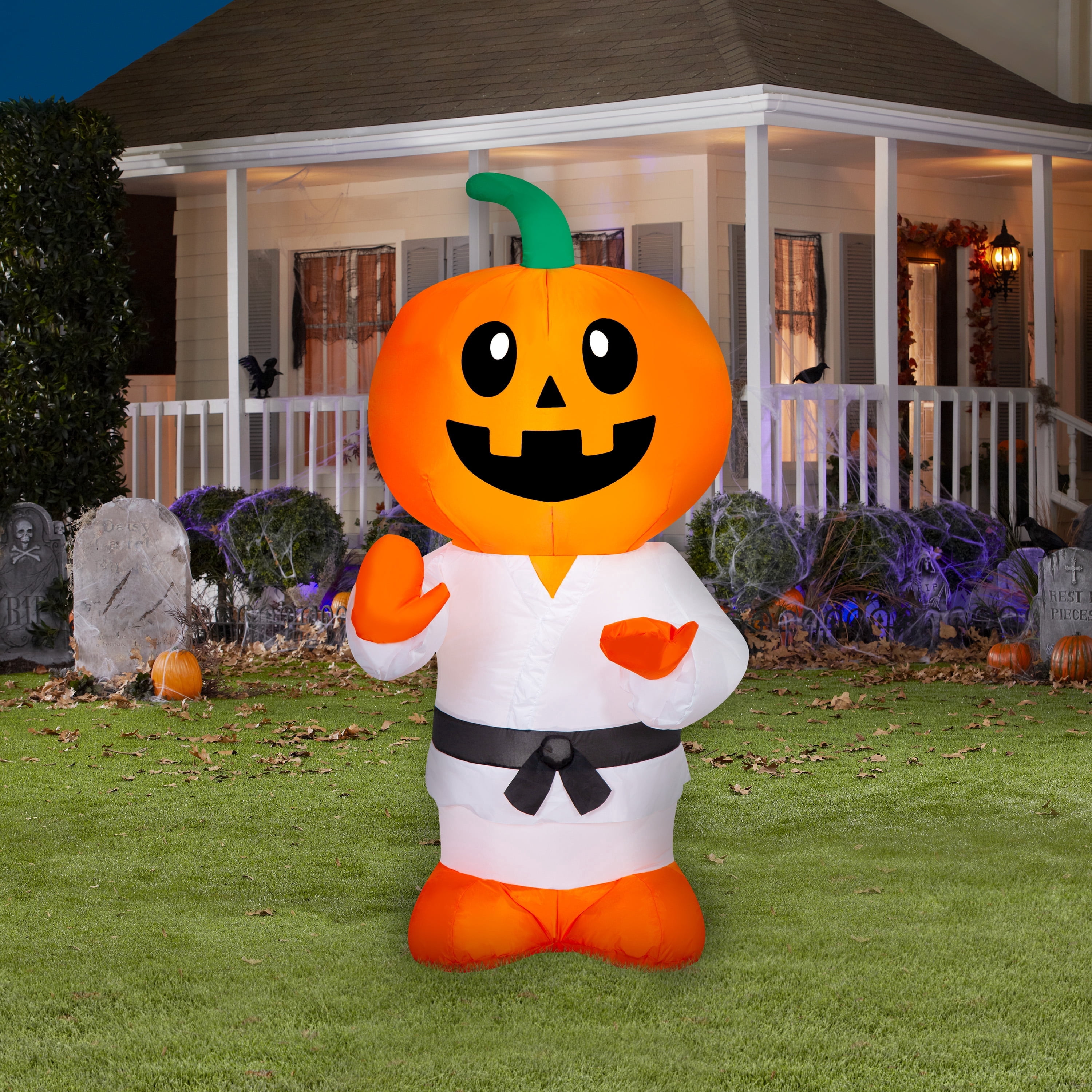Jack-o'-Lantern Ninja Kid Airblown Yard Inflatable, Multicolor, 4', Halloween by Way To Celebrate