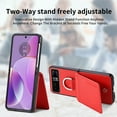thumbnail image 4 of for Motorola Razr 40 Wallet Case with Magnetic Clasp Credit Card Slots for Women Men Lichee Pattern PU Leather Fringer Ring Holder Shockproof Phone Case for Motorola Moto Razr 40 Case, Red, 4 of 7