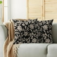 thumbnail image 2 of Vintage Floral Block Print Pillow Covers 20x20 Set of 2 Black Brown Cream Flower Pattern Rustic Old Style Decorative Throw Pillow Cases Outdoor Farmhouse Decoration for Sofa Couch Bed, 2 of 6