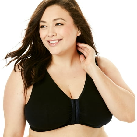 

Leading Lady Women s Plus Size Meryl Cotton Front-Close Wireless Bra Bra