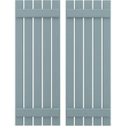 Ekena Millwork 19 1/2"W x 70"H Americraft Five Board (2 Batten) Exterior Real Wood Spaced Board-n-Batten Shutters (Per Pair), Peaceful Blue