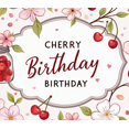 thumbnail image 4 of LUUFILx Cherry Themed Floral Background Birthday Banner Party Decoration, 4 of 7