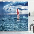 thumbnail image 1 of Ambesonne Ride the Wave Shower Curtain, Windsurfer on Sea, 69"Wx70"L, Night Blue, 1 of 3