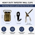thumbnail image 3 of Tapestry Wall Hook, Heavy Duty Non Slip Large Wall Mount Clamp Fastener for Blanket Rug Quilt Wall Fixation Brown, 3 of 4