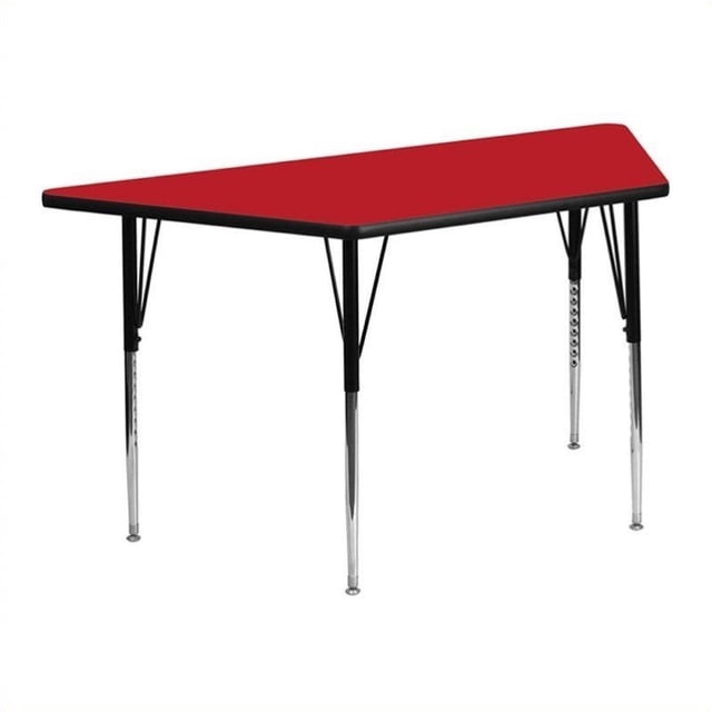 Flash Furniture Trapezoid Activity Table in Red-30.25"Hx57.5"W Table