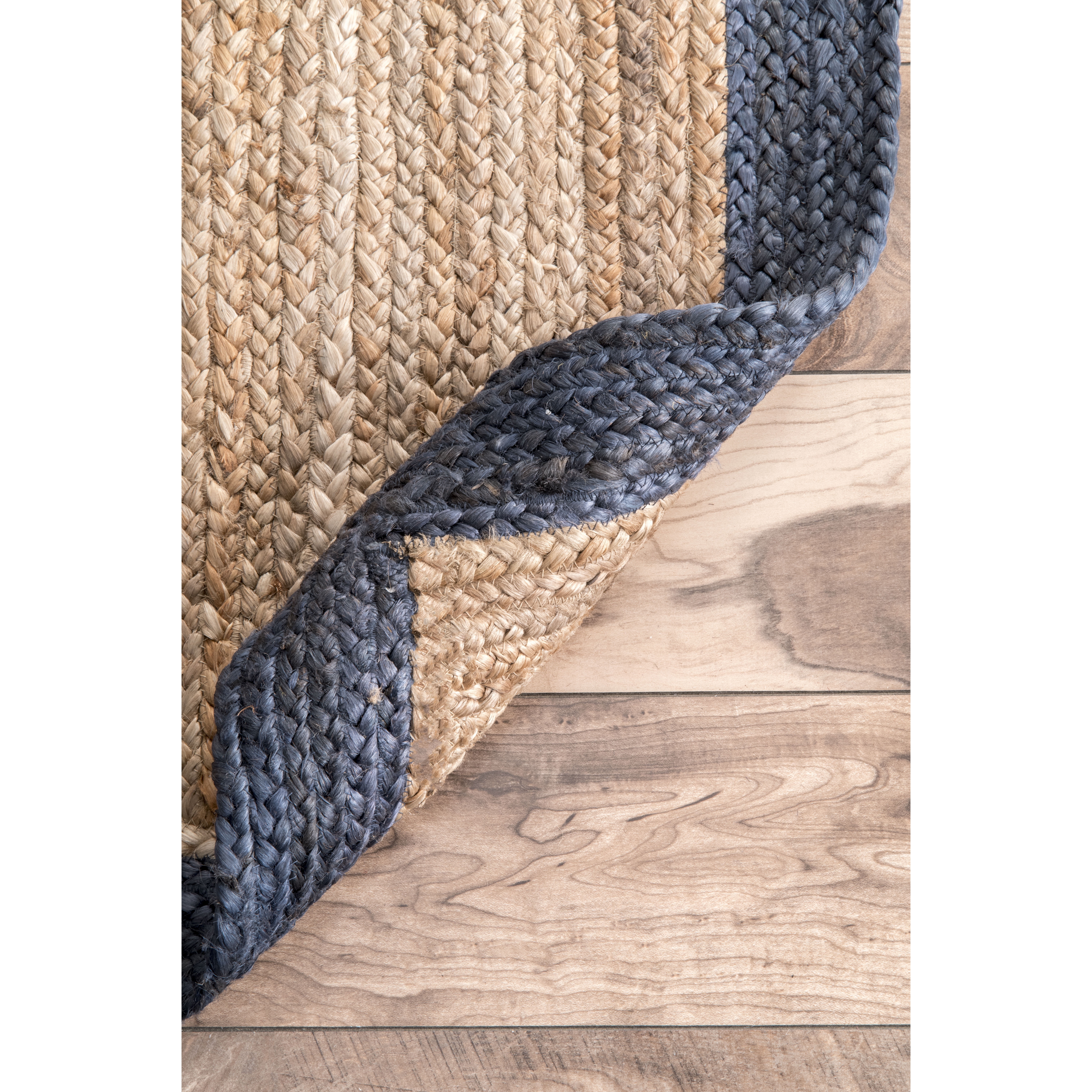 nuLOOM Eleonora Hand Woven Jute Area Rug, 5' x 8', Navy