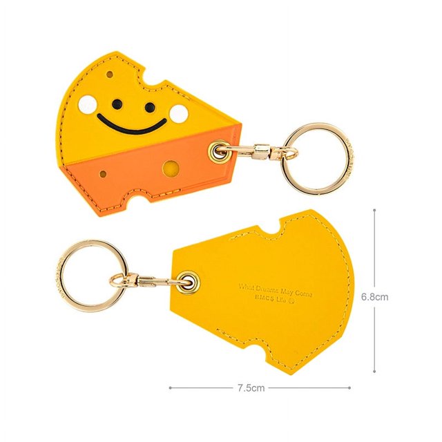Llavero con funda de cuero con tarjeta de acceso de dibujos animados, llavero creativo y lindo para niña, bolso colgante, regalo personalizado