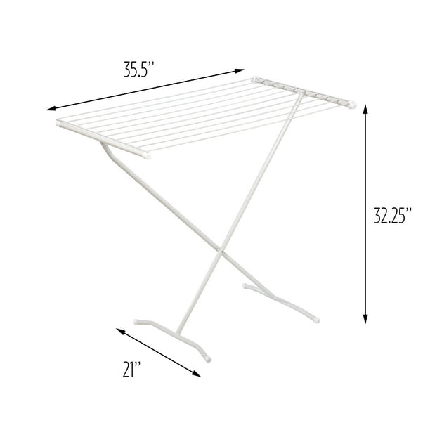 HoneyCanDo Folding Metal Drying Rack, White
