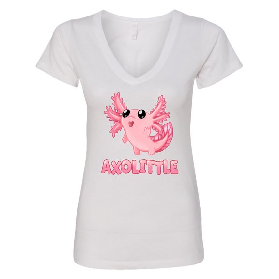 Inktastic Axolittle Cute Baby Axolotl Women's V-Neck T-Shirt