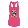 thumbnail image 3 of Wild Bobby, Dean Russo Best Dog Dog Lover Ladies Racerback Tank Top, Raspberry, Large, 3 of 6