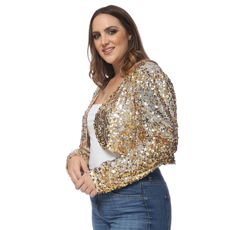 Gold shrug plus size sale