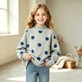 thumbnail image 7 of shoper Girls Polka Dot Drop Shoulder Neck Sweatshirt Cute Casual Fall Winter Girls Neck Pullover, Cute Trendy Outfits for School, Play, and Daily Wear 2-15 Years, 7 of 7