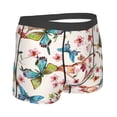 thumbnail image 3 of Fotbe Watercolor Floral With Butterflies Men’s Total Support Pouch Boxer Briefs, X-Temp Cooling, Moisture-Wicking Underwear, Regular, Long-leg and Trunk-Large, 3 of 9