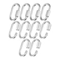 thumbnail image 1 of Conector rápido de 10 unidades, M3.5 1/8 de acero inoxidable 304 en forma de D para columpios, camping, senderismo y mochilas, anillo de llave de torsión [Plata], 1 of 1